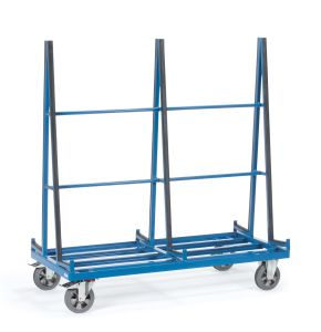 Dubbelzijdige glas- platenwagen 4474 met rubber steunprofielen
