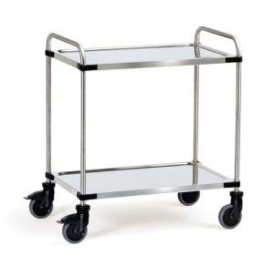 RVS etagewagen met 2 etages 5001, laadvlak 800x500 mm